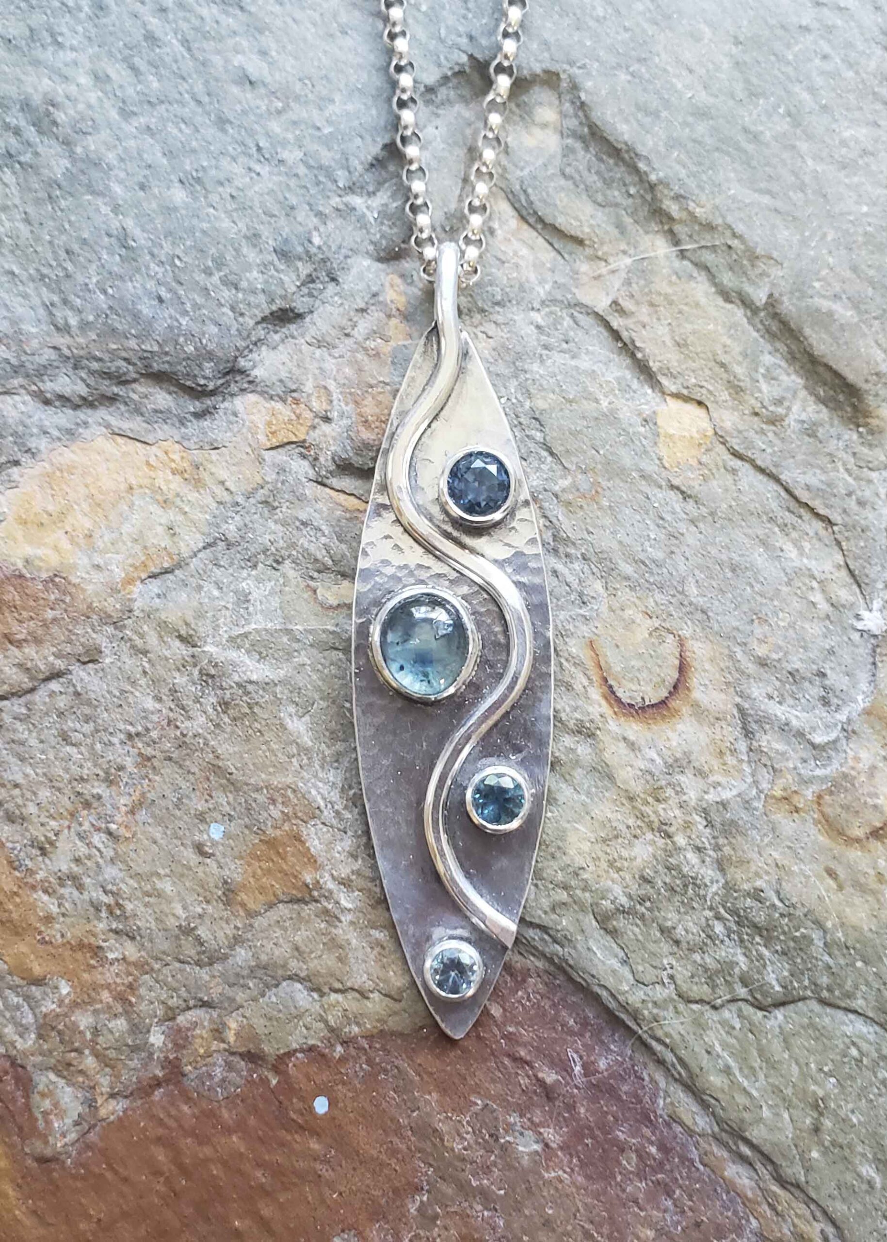 Custom Montana Sapphire Pendant. Dona Miller Designs, LLC