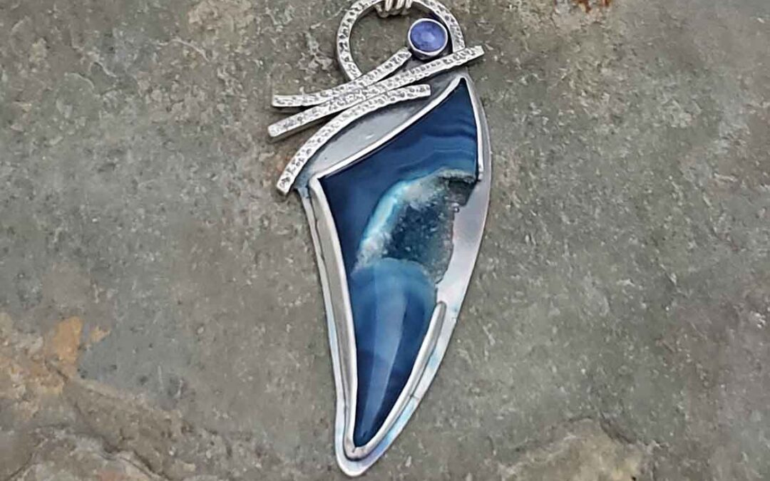 Second Chances - blue druzy agate and ioliate..