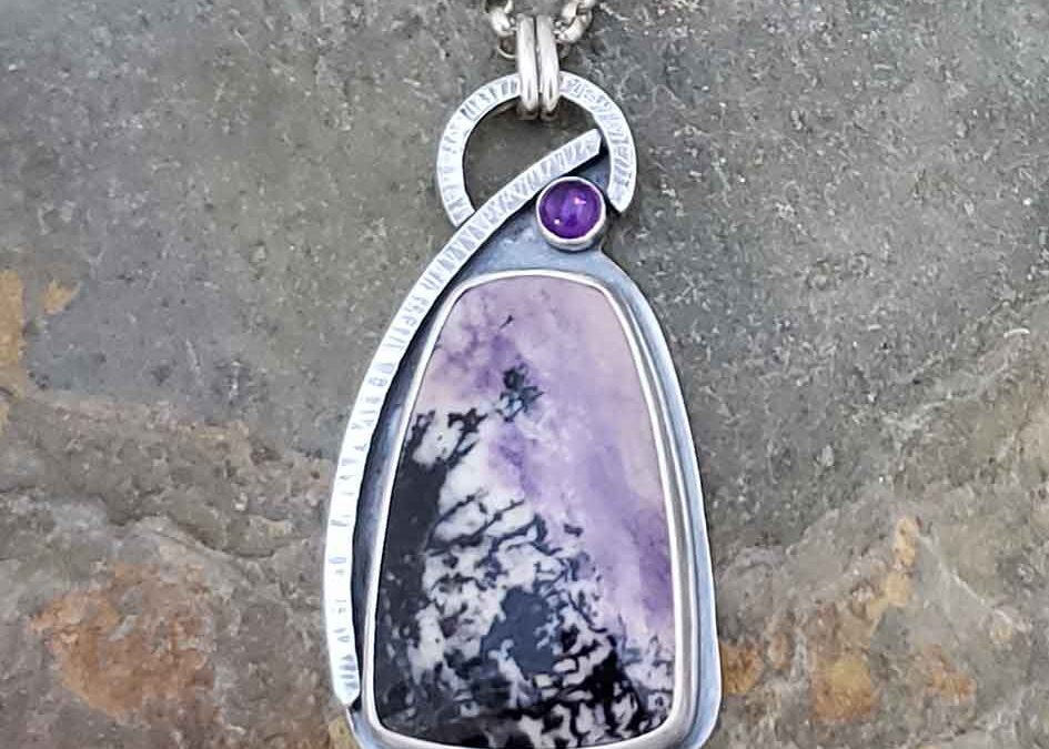 Looking Up - purple and black Tiffany Stone and Amethyst