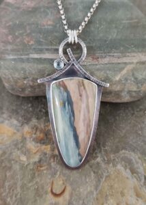 Petrified Swamp Bog and Mt. Sapphire Sterling Pendant