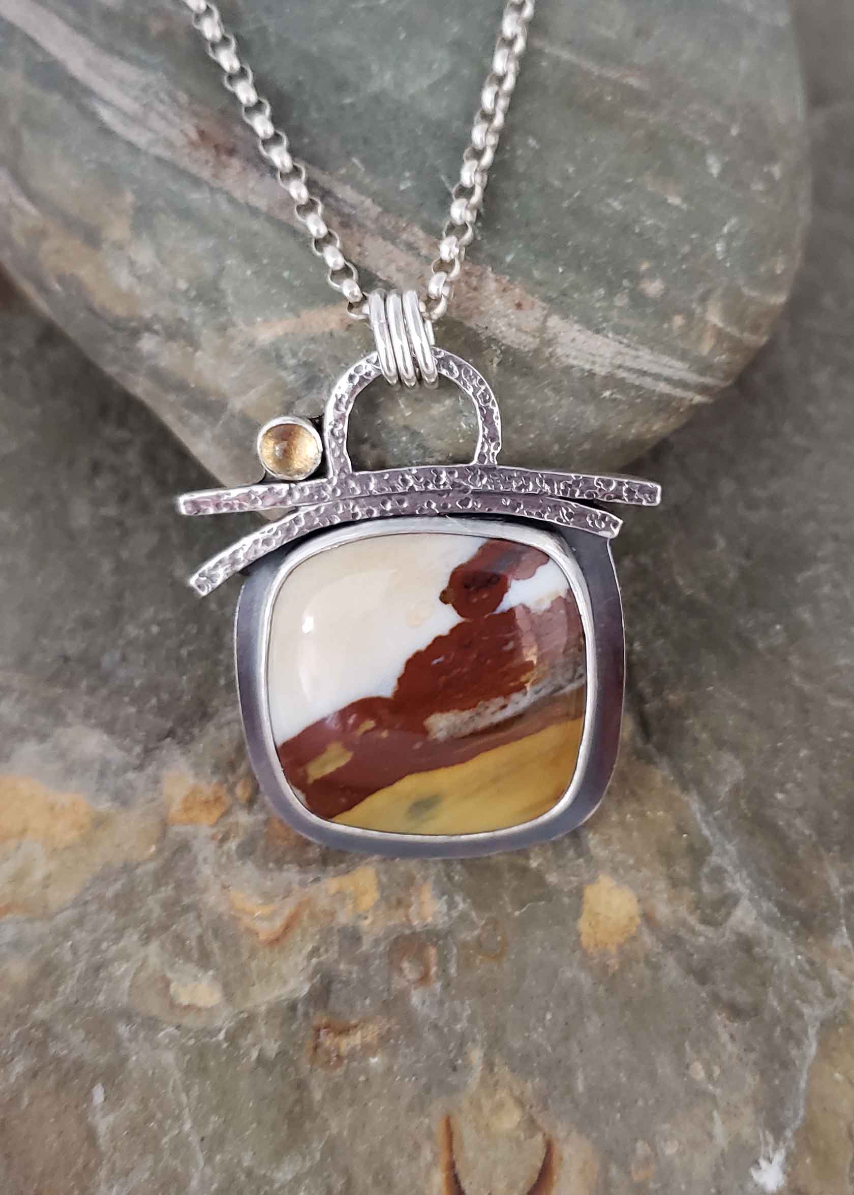 Gathering Storm – Polka Dot Agate and Citrine