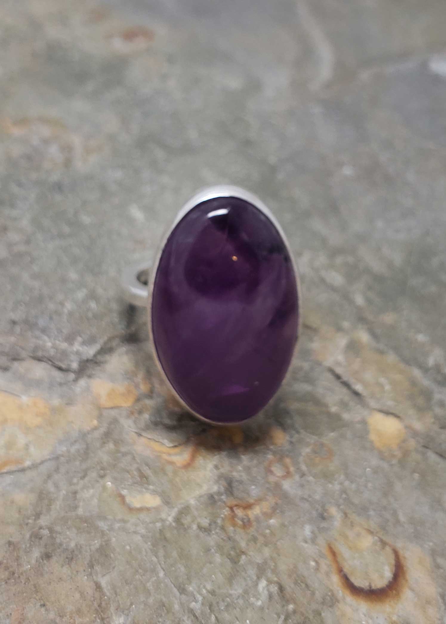 Amethyst oval statement ring in size 7.5.