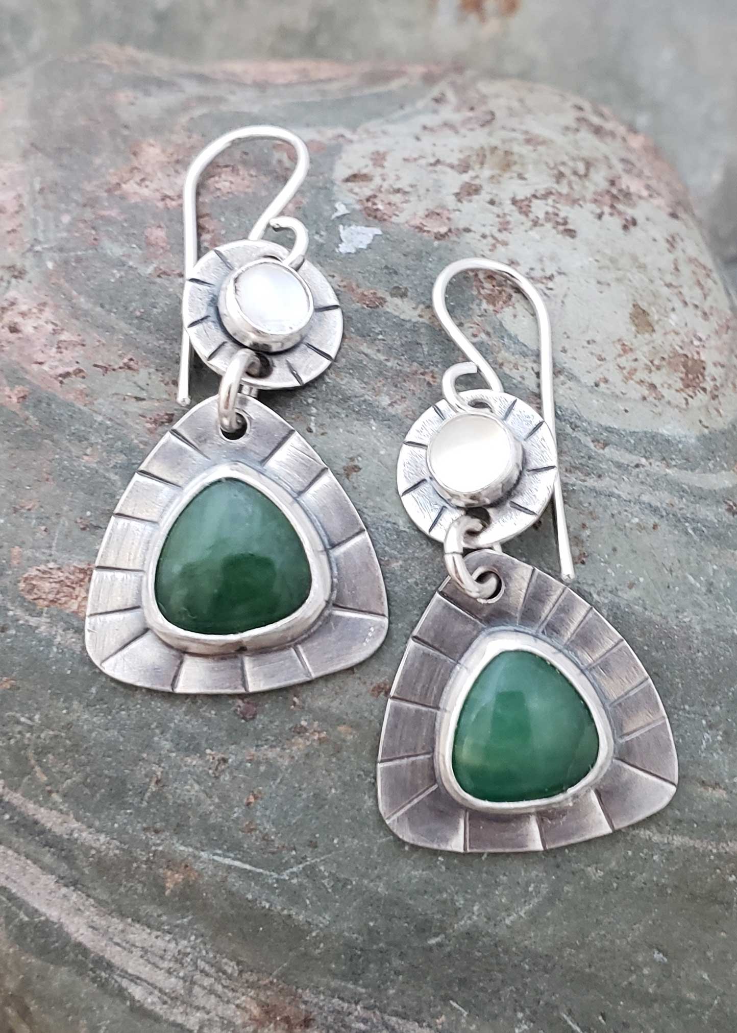 Evergreen - Green Quartz and Moonstone - Dona Miller - Artisan Jewelry